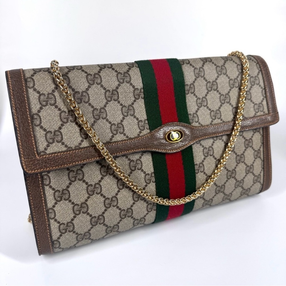Gucci Ophidia Sherry Line Supreme GG Monogram Clutch Crossbody Bag